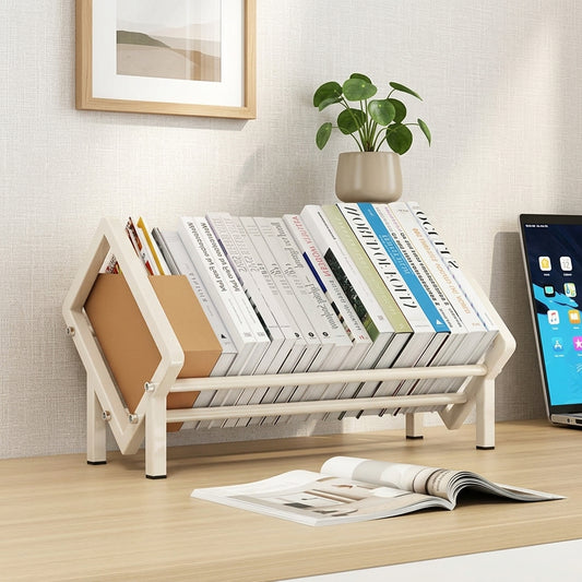 Modern Stainless Steel Desktop Book Rack Dormitory Book Storage Shelf