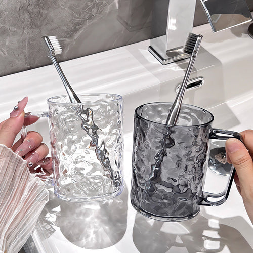 Luxury Glacial Pattern Transparent Mouthwash Cup