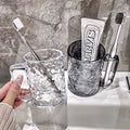 Luxury Glacial Pattern Transparent Mouthwash Cup